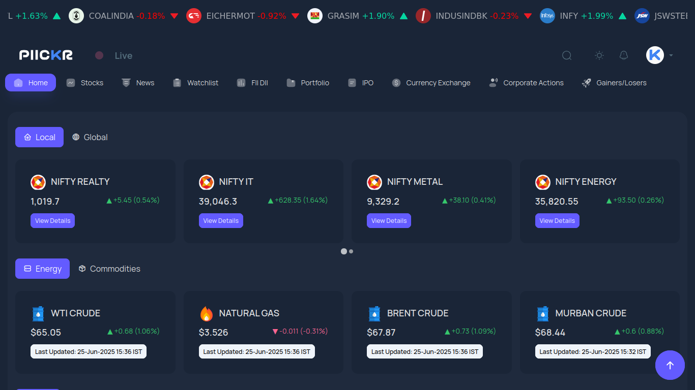 Piickr Dashboard